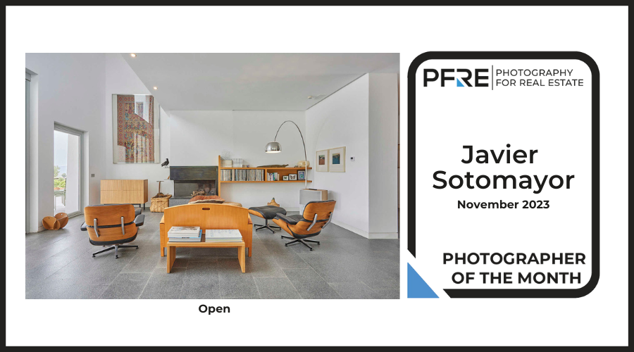 Image banner for the November 2023 PFRE Photographer of the Month Winner Javier Sotomayor, with a featured image of his winning photo titled "Open"